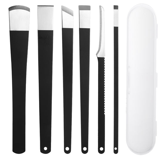 LIQWEI 6 Pcs Ingrown Toenail Removal Kit, Pedicure Knife Toenail Tool with A Storage Box, Foot Callus Remover Tool Callus Shaver Ingrown for Foot Care, Dead Skin Corn File Rasp