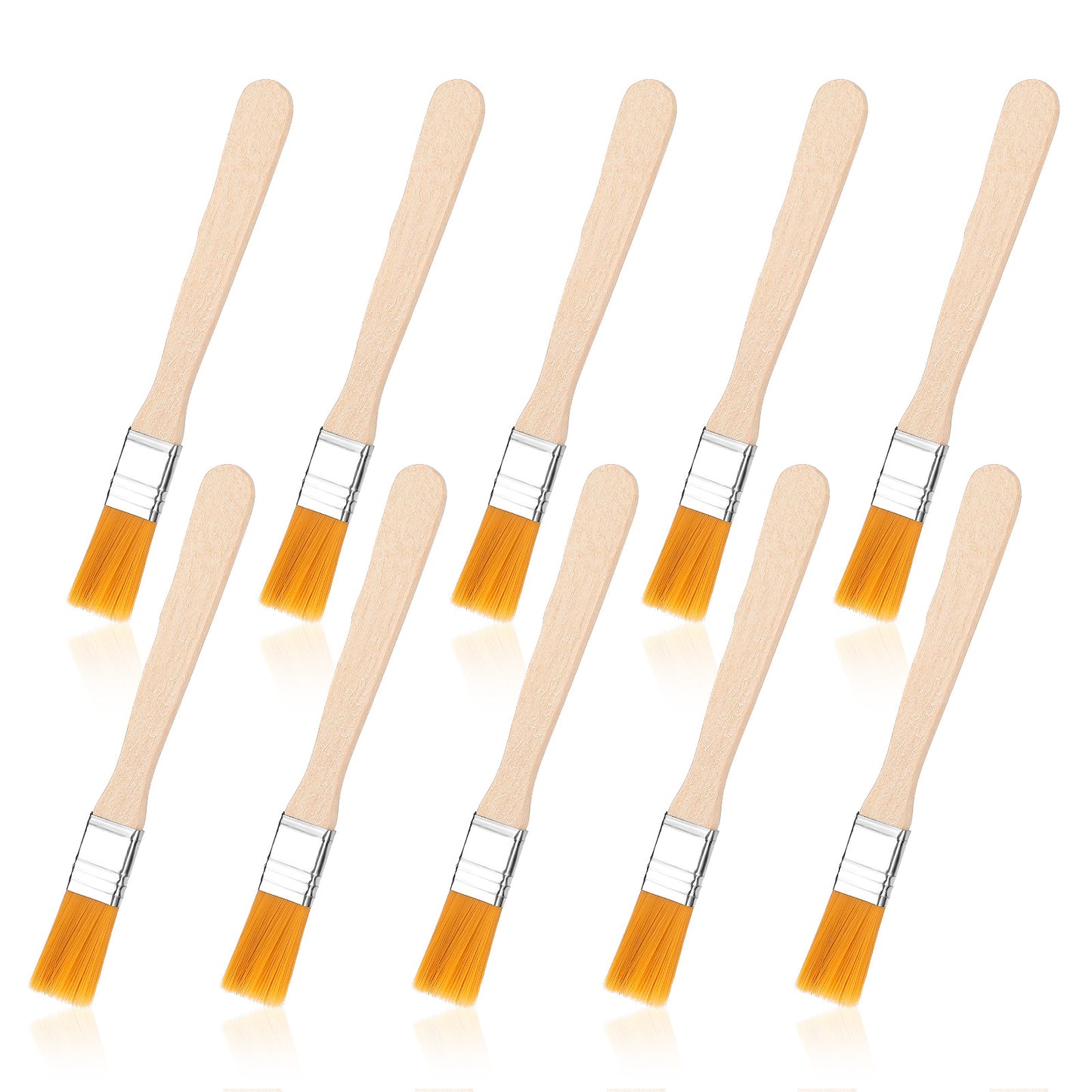 Jeffdad 10 Pcs Small Flat Brushes, 0.6 Inch Chip Paint Brushes for Acrylic Painting, Small Paint Brushes for Touch Up, Professional Brushes for Oil Acrylic Painting Watercolor Painting