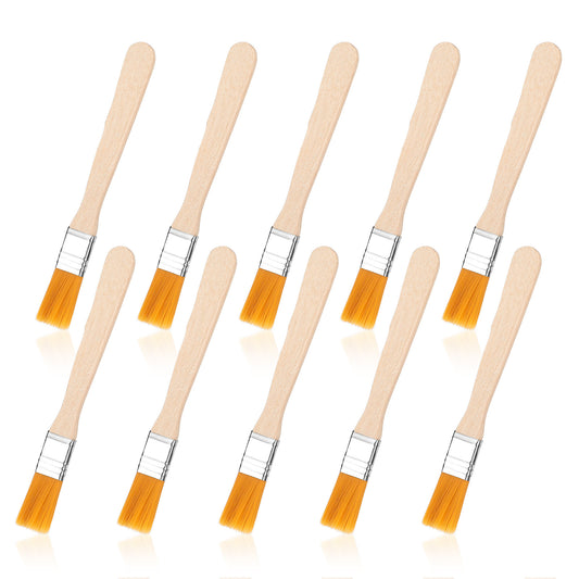 Jeffdad 10 Pcs Small Flat Brushes, 0.6 Inch Chip Paint Brushes for Acrylic Painting, Small Paint Brushes for Touch Up, Professional Brushes for Oil Acrylic Painting Watercolor Painting