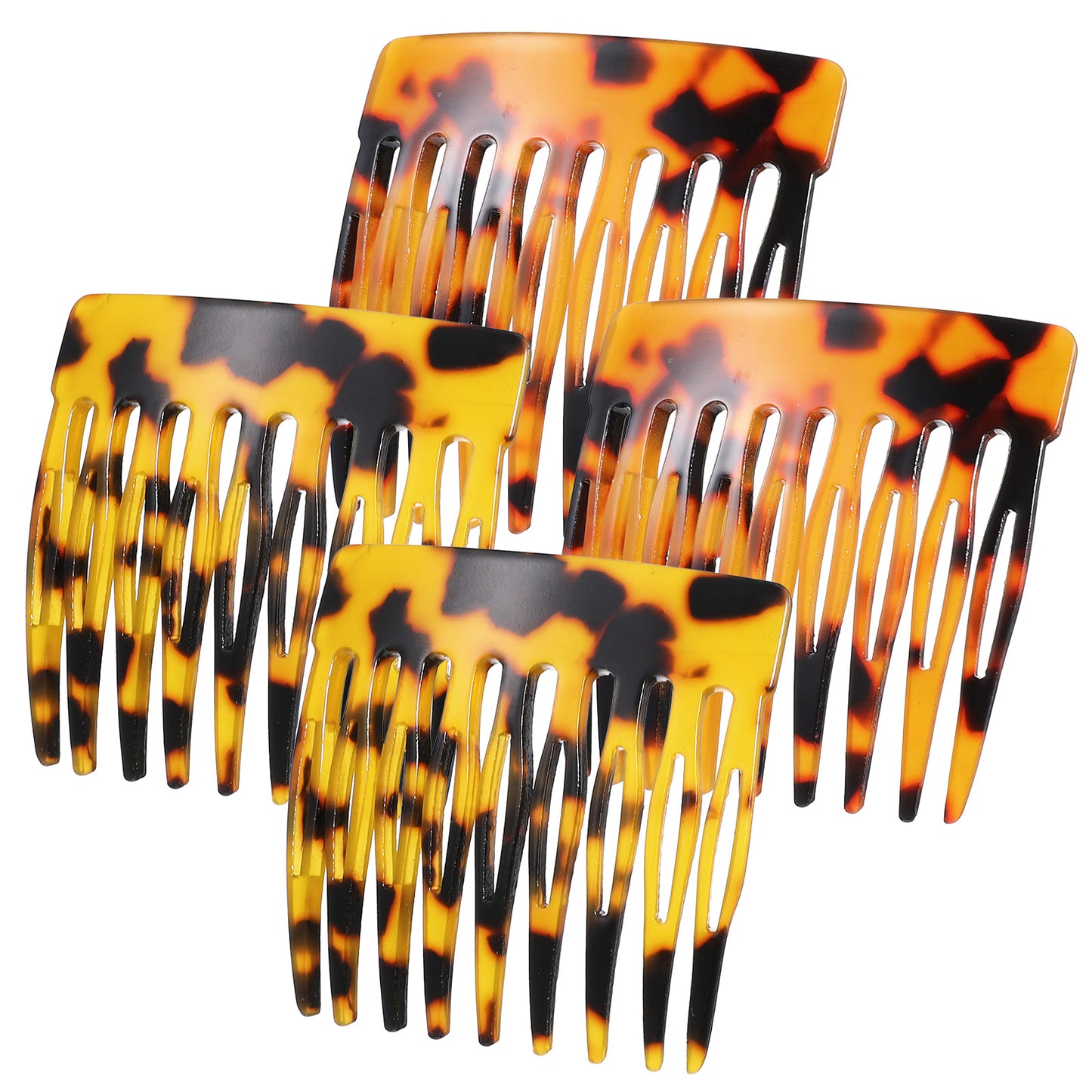 DOPENSPI 4PCS French Hair Side Combs, 2in Strong Hold Clips Small French Twist Decorative Twist Side Comb Hair Styling Accessories for Women Girls Bun(style1)