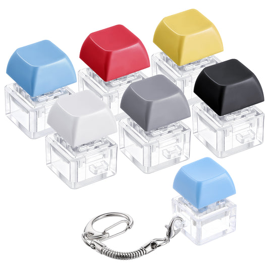 JIEYAO 6 Pack Keyboard Fidget Toy, Keyboard Fidget Portable Fidget Keychain Clicker Keyboard Clicker Button Finger Clicker Toys for Stress Relief Finger Exercise Anxiety Decompression Gift for Adults