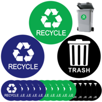 DOPENSPI 15PCS Recycle Stickers for Trash Bins, 5in/12.6cm Self Adhesive Waterproof Recycling Stickers for Trash Can Large PVC Ideal Label Sign for Home Office Kitchen Indoor Outdoor Waste Management