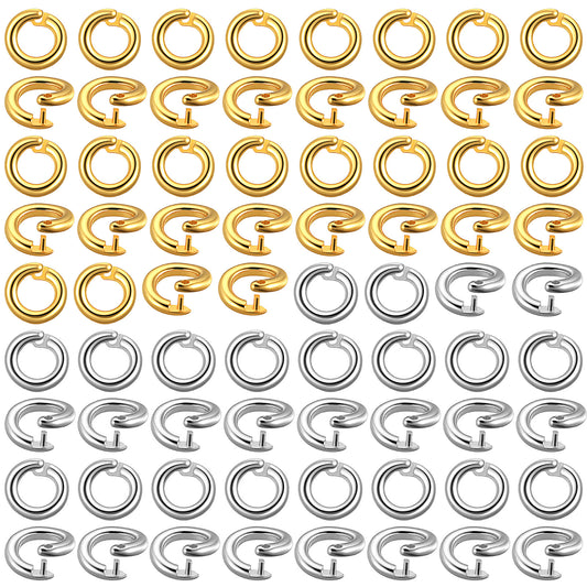 Molain 60Pcs Locking Jump Rings, OD 7.5mm ID 5mm Open End Connector Rings Split Jump Ring Open O Ring for DIY Crafts Jewelry Making Necklaces Bracelets Charms