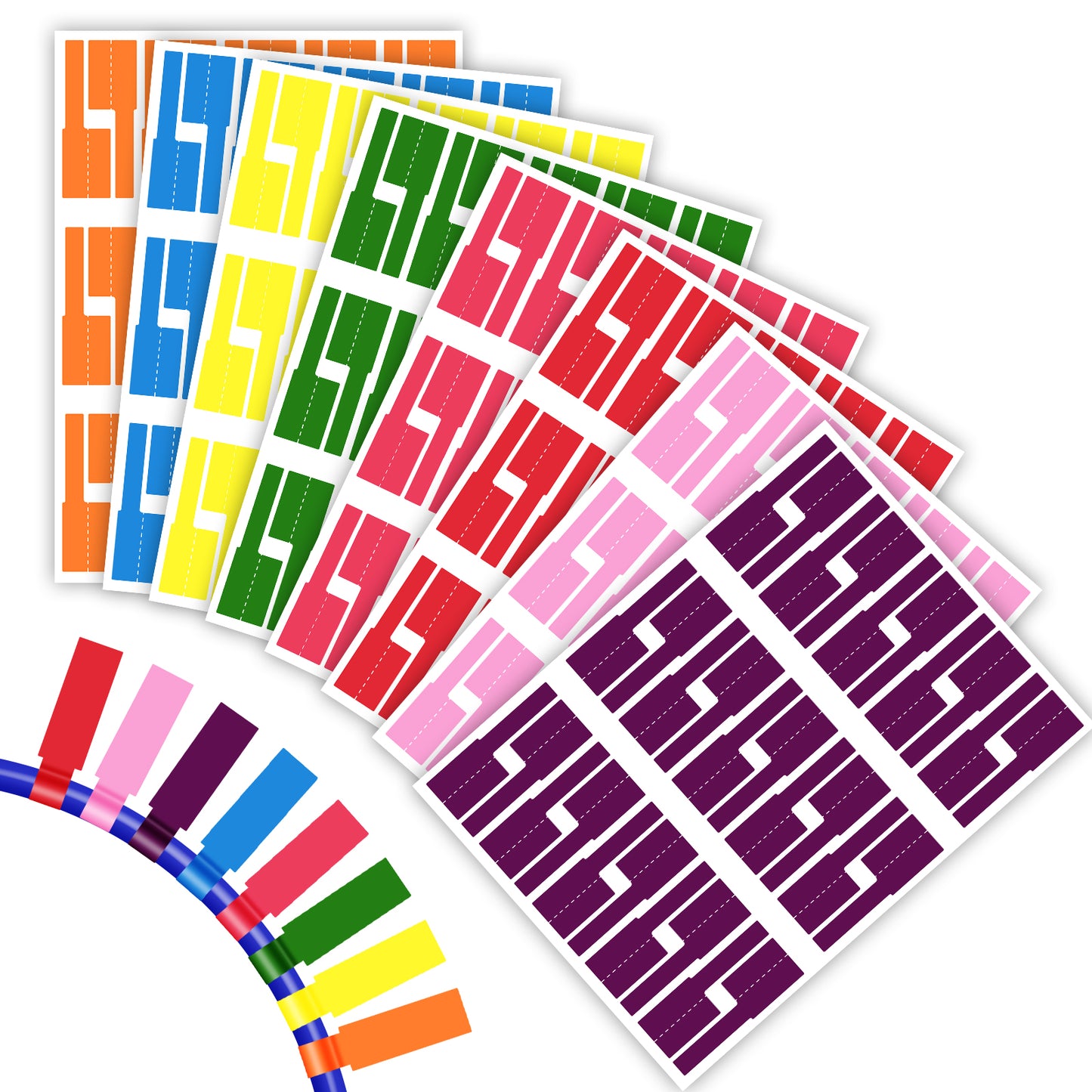 Giantree 540Pcs Waterproof Cable Labels, Self-Adhesive Cord Labels, Wire Label Electrical Cord for Electronics, Flash Drive Label Cable Management for Laser Printer and Handwriting