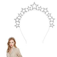 cobee 1 Pc Star Headband, Bling Shining Halo Headband Rhinestone Headband, Hairbands Women Wedding Hair Accessories for Hair Hoop Holiday Party Tiara Headwear Head Band(Silver)