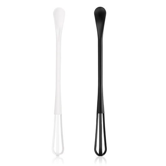 Andibro Multifunctional Mini Whisk, 2 Pcs Small 2 in 1 Whisk Utensil Mini Sugar Spoon Small Mixing Balloon Whisk Wisking Tool Set for Blending Beating Ingredients Mixing Sauces