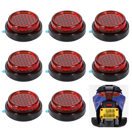 BOHUIZ 8 PCS Self Adhesive Round Motorcycle Reflectors, 22mm Mini Stick-on Safety Reflectors License Plate Reflector for Gate Posts Motorcycle Electric Vehicle Bicycle Fenders