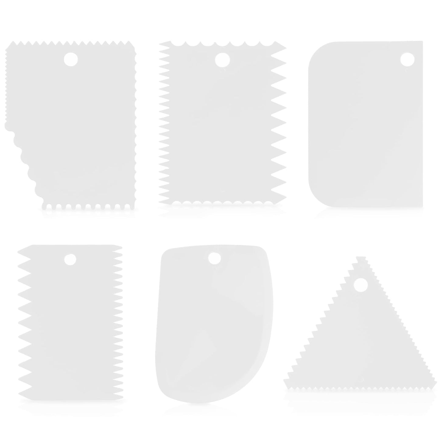 Amabro 6 Pcs Plastic Clay Scraper, Pottery Tools Plastic Clay Scraper Set Carved Soft Clay Sculpture Knife Industrial Clay Scraper Sculpture Tool for Professionals Pottery Enthusiast(White)