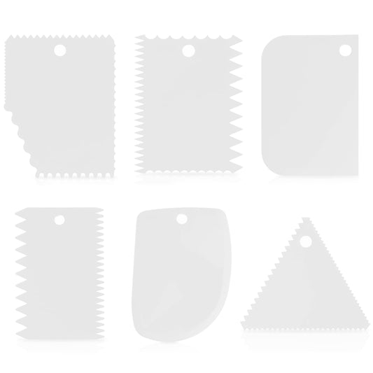 Amabro 6 Pcs Plastic Clay Scraper, Pottery Tools Plastic Clay Scraper Set Carved Soft Clay Sculpture Knife Industrial Clay Scraper Sculpture Tool for Professionals Pottery Enthusiast(White)