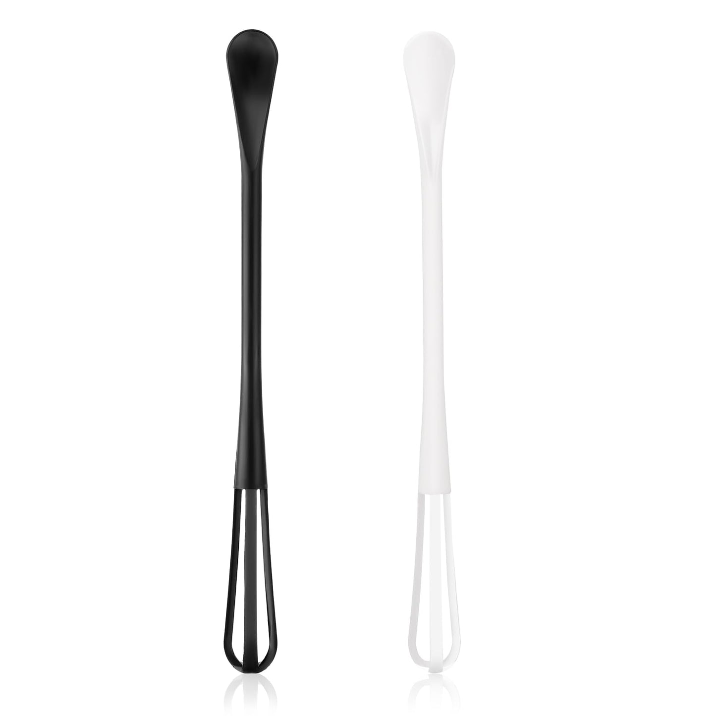 TIESOME 2 in 1 Mini Whisk, 2 Pcs Multifunctional Small Whisk, Tiny Whisk Wisking Tool Small Mixing Balloon Whisk Long Handle Mini Spoon Manual Whisk Tool for Blending Beating Ingredients Mixing Sauces
