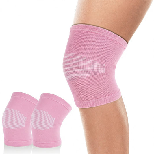 MBAIYO Kids Knee Brace Sleeve, 1 Pair Pink Youth Knee Compression Sleeve Breathable Children Knees Support Pad Elastic Soft Knees Protectors for Boys Girls Basketball Volleyball Football Running(L)