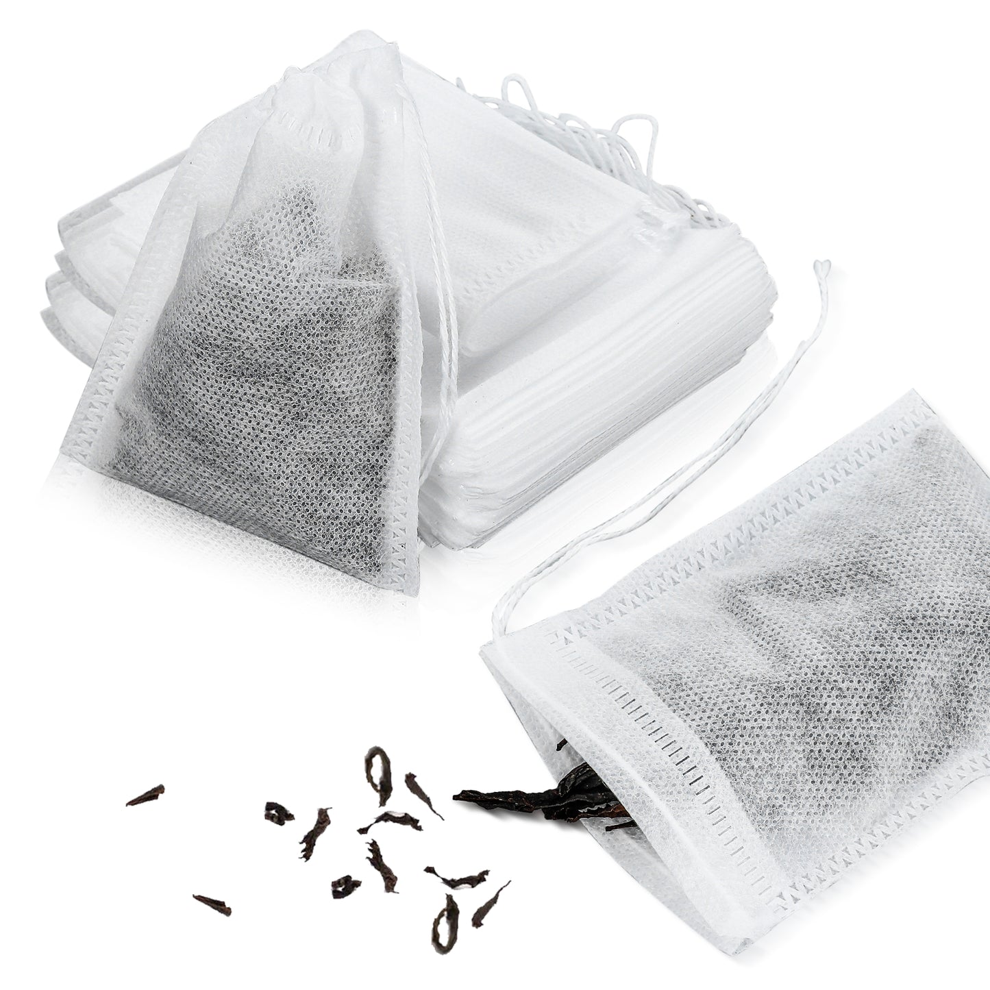 Yuanchu 30 Pcs Spice Bags for Cooking, Muslin Bags with Drawstring Reusable Empty Tea Bag Sachet Bags Cheese Cloth Bags for Cooking Soup Loose Leaf Tea, 4 X 3 Inches