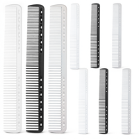 cobee 9 Pcs Cutting Combs for Hair Stylist, Salon Hairdressing Comb Set Plastic Fine Cutting Comb Heat Resistant Combs for Men Women(Black, Grey, White)