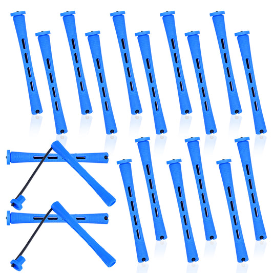 Molain 20 Pcs Perm Rods For Short Hair Small Plastic Hair Perming Rods And Rollers Curling Roller Perm Rod Medium For Long Hairs (Blue, 0.35 Inches)