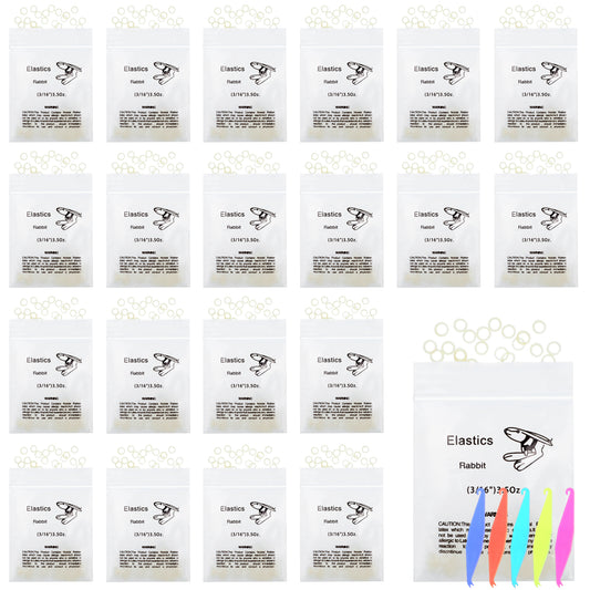 JIEYAO 500 Pcs Orthodontic Elastic Rubber Bands, 3/16 Inch Braces Rubber Traction Bands, 3.5 OZ Rubberbands Fix Tooth Gap with 5 Pcs Elastic Placer for Braces Orthodontic Supplies for Oral Care