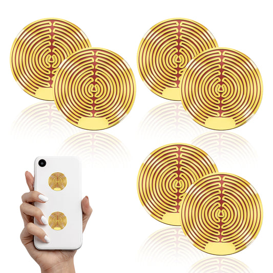 JIYIN 6 PCS Cell Phone Protection Neutralizers Stickers, EMF Stickers Blocker Neutralize Shield Protection for All Phones Tablets Laptops Computer WiFi Devices, 6pcs Gold