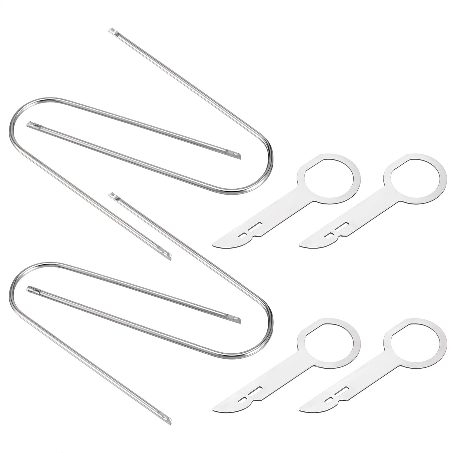 TIESOME 4 Sets Car Radio Removal Tool Kit, Universal Stainless Steel Stereo CD DVD Host Release Removal Tool Keys for Most Vehicle Accessories
