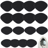 BOHUIZ Shoe Heel Patch, 8 Pairs Shoe Repair Patches Self-Adhesive Inside Heel and Toe Inserts for Hole Prevention Wear-Resistant Velvet Fabric Two Sizes Black