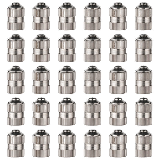 Molain 30 Pack Brass Tire Valve Caps, Plastic Valve Stem Caps with O Rubber Seal, Universal Stem Covers for Cars, SUVs, Bike and Bicycle, Trucks, Motorcycles, Airtight Seal Dust Proof