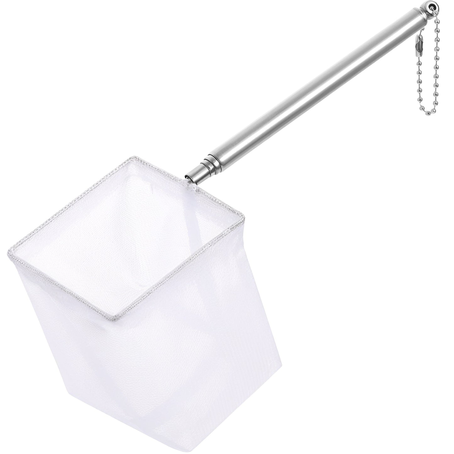 JIEYAO Aquarium Fish Net with Extendable Handle, 2.5" Tiny Fish Tank Net, Small Soft Fine Fishing Mesh Telescopic Aquarium Skimmer Nets Cleaning Tanks Aquarium Accessories for Tank Pond Creek (White)