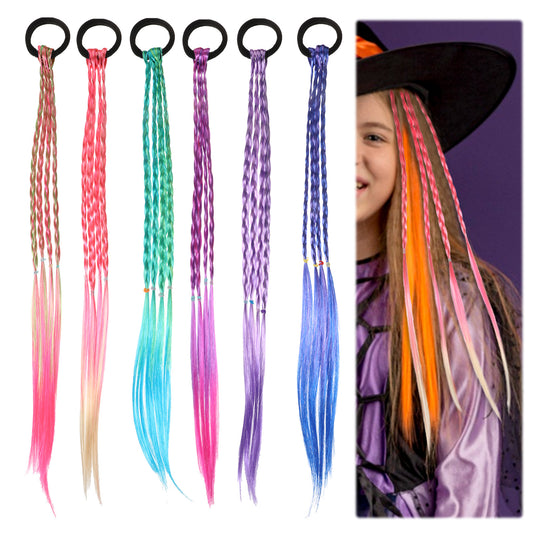 SHENLIU 6 Pcs Colored Braids Hair Extensions, Coloured Hair Extensions