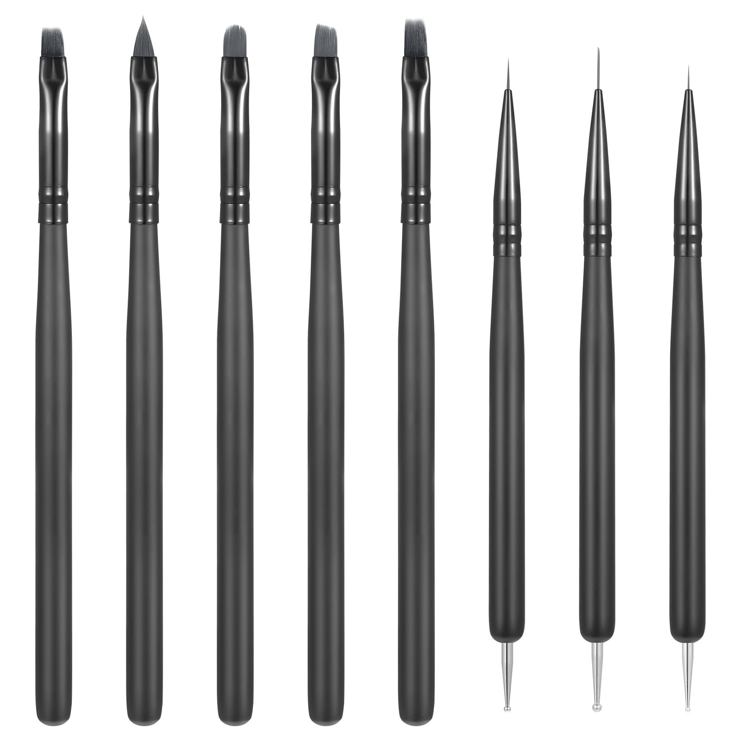 AOZUO 8 Pack Nail Dotting Tools, Nail Art Gel Polish Liner Brushes Nail Design Pen DIY Detail Brushes for Nail Extension, Long Lines, Thin Details, Fine Drawing, UV Gel Polish Painting