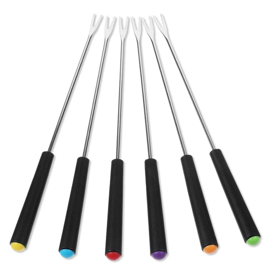 Giantree 6Pcs Fondue Forks Stainless Steel, 9 Inch Fondue Cheese with Heat Resistant, Fondue Sticks Fruit Fork, Chocolate Fondue Set for Chocolate Fountain Cheese Fondue Dessert Meat
