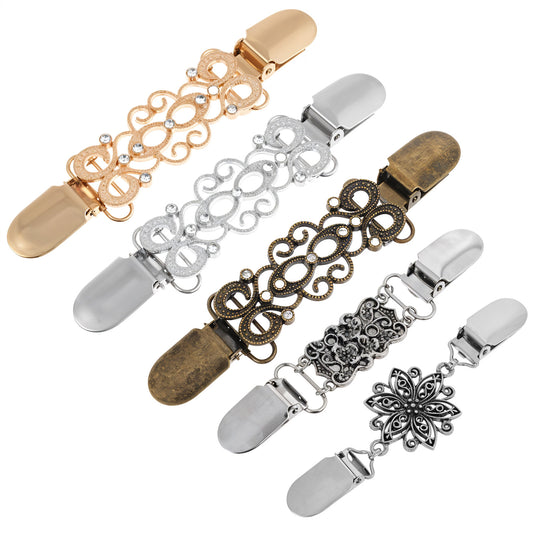 Jeffdad 5Pcs Dress Clips Back Cinch, 3 Types Women Clothing Shirt Clips Waist Cincher Clip Vintage Sweater Clips for Sweater Shawl Cinch Shirt Cardigan Women Clothing(Color2)