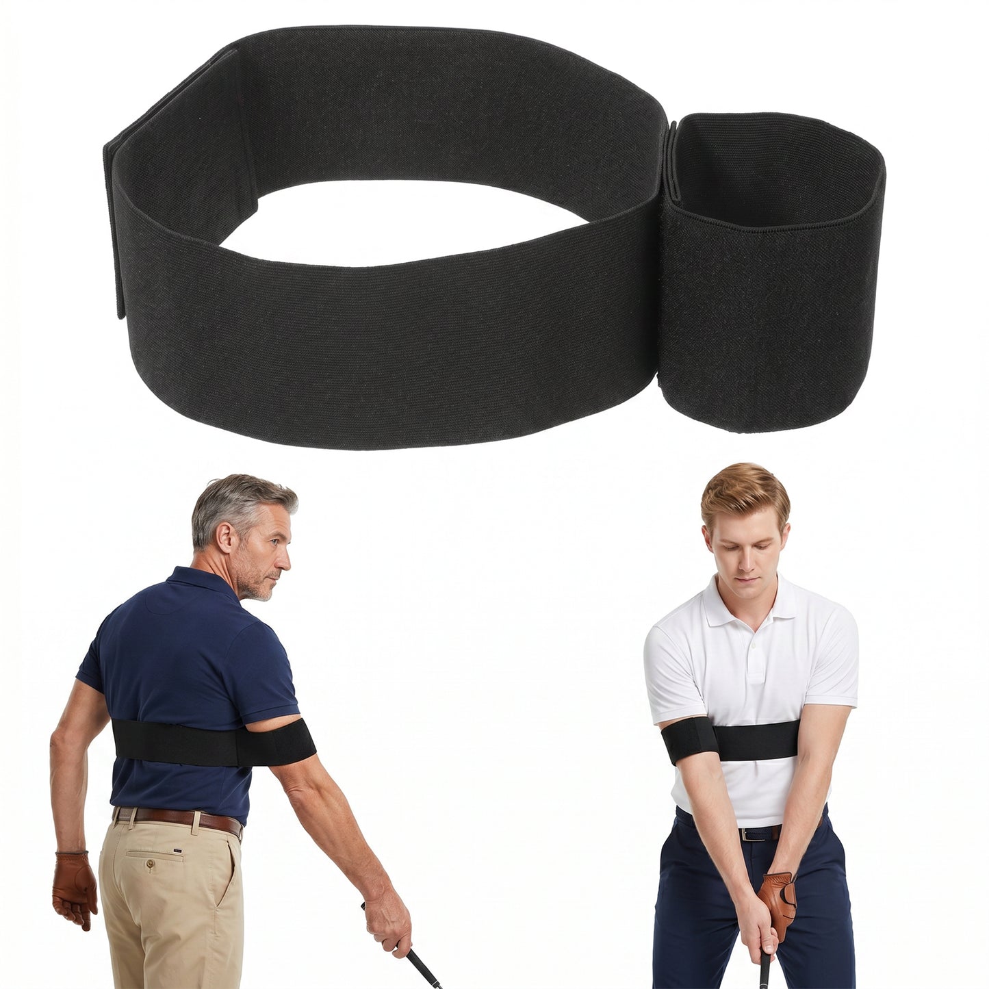 SULIKJHUI 1 Pcs Golf Swing Arm Band, Golf Training Aid for Swing Plane Stability and Posture Correction, Flexible Arm Band for Beginner Golfers, Men & Women, Indoor & Outdoor Use