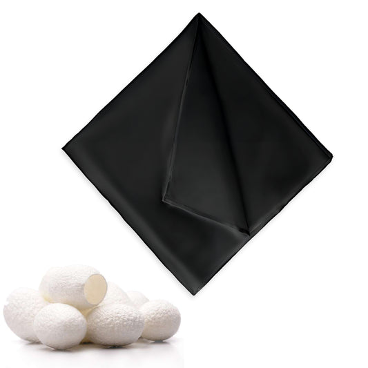 Molain Men's Pocket Square 100% Pure Silk Pocket Square Solid Color Satin Pocket Square for Men Handkerchief Suit Pocket Squares for Men(Black)