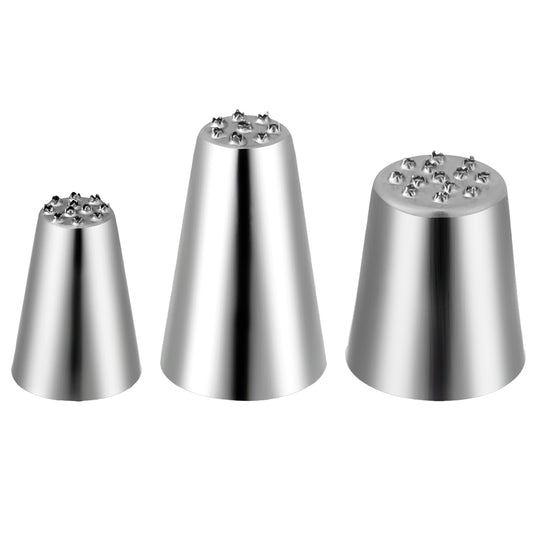 BOHUIZ 3 Pcs Grass Piping Nozzles Set, Stainless Steel Cake Piping Tips Grass Icing Nozzles Multi Opening Tip for Cake Decorating Cookie Cream DIY Baking (M24, 233, 234)