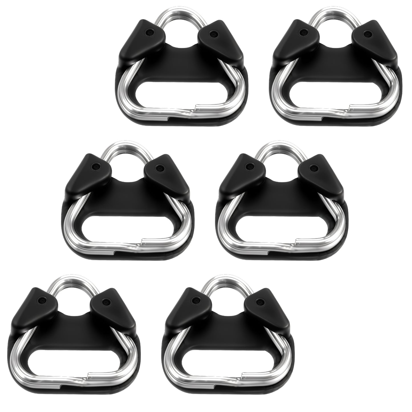 Molain 6Pcs Stainless Steel Triangle Split Rings, Hook Lug Ring with Plastic Cap Compatible Camera Strap Adapter for Shoulder Strap Cameras Belt Hook