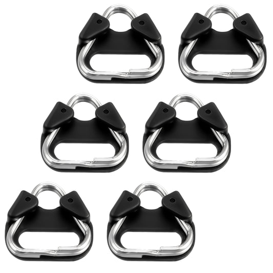 Molain 6Pcs Stainless Steel Triangle Split Rings, Hook Lug Ring with Plastic Cap Compatible Camera Strap Adapter for Shoulder Strap Cameras Belt Hook