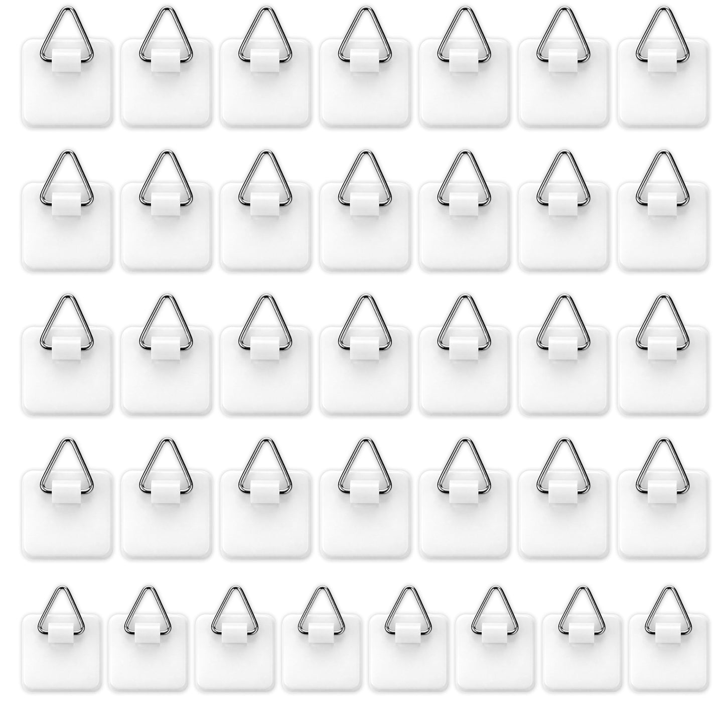 HJZHII 40 Pcs Adhesive Picture Hangers, Invisible Adhesive Plate Hangers Without Nails Sticky Picture Frame Hooks Heavy Duty Wall Hangers for Photo Frame Foam Board Decorative Plate