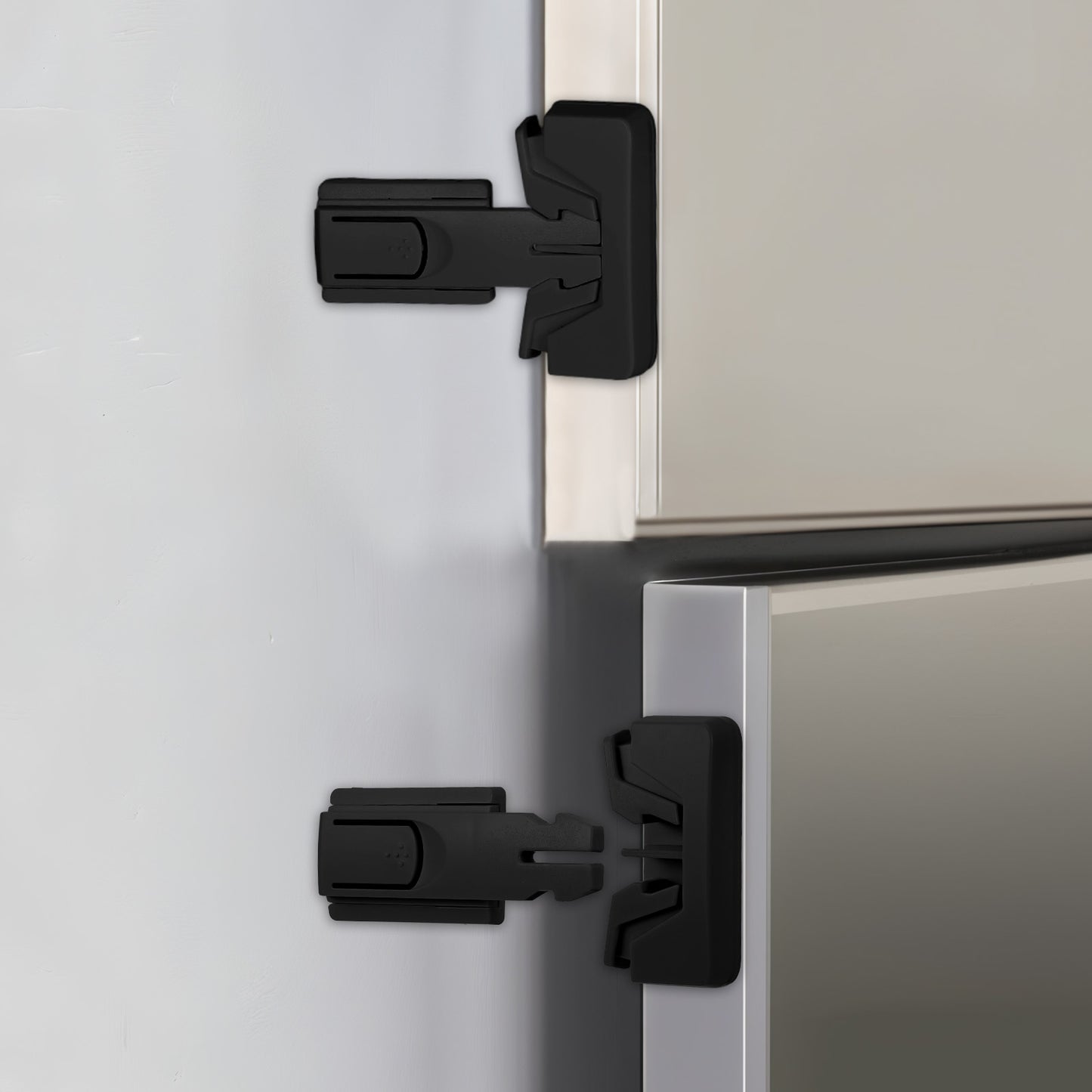 Molain 2 Pcs Child Proof Refrigerator Lock, Upgrade Pet Safety Refrigerator/Fridge/Freezer Door Lock Automatically Lock While Closing The Door No Tools Required and Easy Installation(Black)