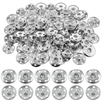 cobee 30 Sets Sewing Snaps, Sew-On Buttons Metal Snaps Fasteners, 21mm Large Snap Button Kit Silver Sewing Fasteners for Clothes Jackets Shirt DIY Crafts