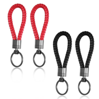 Giantree 4Pcs PU Leather Keychains, Key Chain Strap Key Rings Men, Keychain with Zinc Alloy, Key Ring Car Keychain, Lanyard for Keys Personalised Keyring for Men and Women Car Home Office Key(Style B)