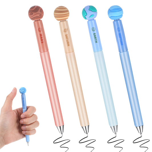 MBAIYO 4 Pcs Fidget Rotating Multicolor Pen, 4 In 1 Erasable Anxiety Relief Pens 0.5mm Black Ink, Retractable Gel Ink Pen Cute Fun Rotating Pens for Adults Perfect for Office School College Gifts