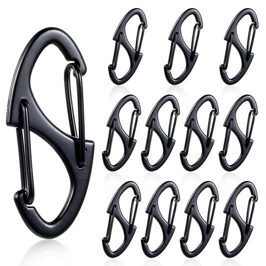 JIEYAO Zipper Clips Anti Theft, 12 Pcs Purse Locks for Handbags, Backpack Zipper Pull Locks Mini Dual Opening Spring Clips Small S Carabiner Clasps for Camping Fishing Traveling Outdoor Sports