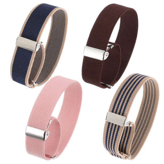 LXUEJIE 8 Pcs (4 Pairs) Elastic Adjustable Armbands, Unisex Stretchy Sleeve Garters, Non Slip Shirt Garter, Sport Armband Strap Shirt Garters Hold Up Sleeve Garter Elastic Armbands Sleeves Holders