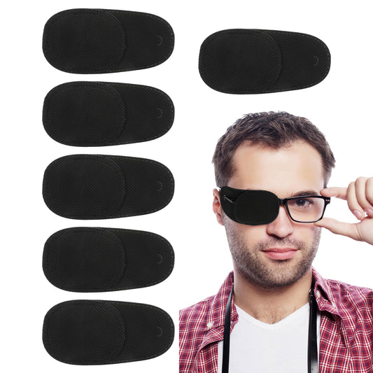 Giantree 6 Pcs Eye Patches for Adults, Reusable Comfortable Left or Right Single Eye Patches, Professional Medical One Eye Cover Lazy Eye Patch for Treating Lazy Amblyopia Strabismus After Surgery(6)
