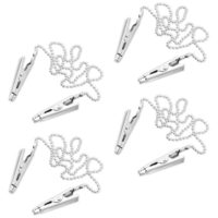 TIESOME 4 Pack Metal Napkin Clips Napkin Chain Towel Apron Bibs Chain for Fixing Napkins Elegant Older Adult Bib Serviette Clip Neck Chain Dinner Accessory Silver (18.9 Inch)