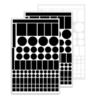 LED Light Blocking Stickers, 3 Sheet Light Dimming LED Filters, Dimming Sheets for Routers, LED Covers Blackout, Led Light Dimming Tape Blackout Stickers Block 100% of Led Lights(Cut- White, Black)
