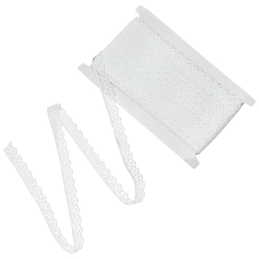 BOHUIZ 50 Yards White Lace Ribbon, Fabric Vintage Pattern Ribbons Lace Trim Sewing Crafts Laces for Gift Wrapping Bridal Dress Decoration Wedding Decoration(White)