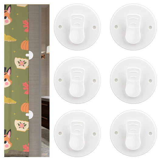 Bewudy 6Pcs Shower Curtain Clips, Self Adhesive Shower Splash Clips, Clear Self Adhesive Windproof Splash Clips Bathroom Curtain Weight Clip for Fixing Shower Curtains and Curtains