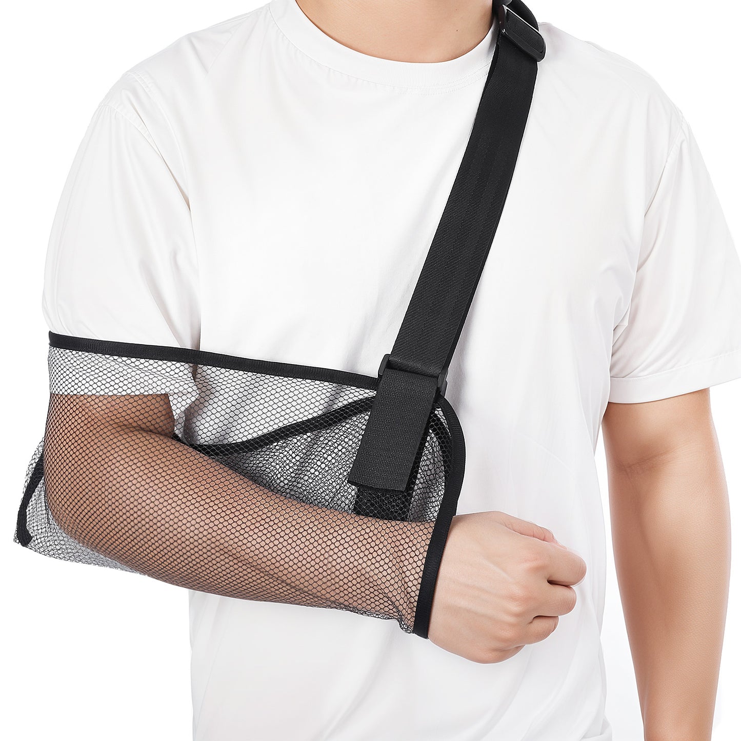 WJIAAA Mesh Arm Sling for Shoulder Injury, Adjustable Breathable Shower Immobilizer for Left Right Arm, Men Women Elbow Wrist Support
