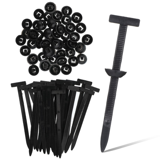 LIQWEI 50 Pcs Nylon Universal Cable Tie Buckle, Nylon Cable Tie Buckle Plastic Ties Heavy Duty, Black Car Zip Ties Fasteners Clips for Car Fender Trunk Repair, Wire Bundling
