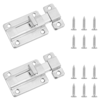 LIQWEI 2Pcs Stainless Steel Door Lock, Slide Door Bolt, Doors Lock Bathroom with Mounting Screws, Doors Locks Internal Loft Hatch Latch for Bathroom, Bedroom, Furniture Windows Gate