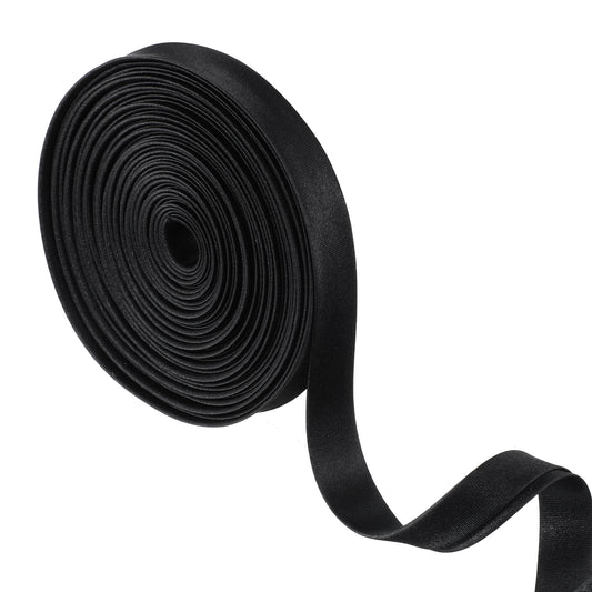 LXUEJIE 1/2 Inch Double Fold Bias Tape, 21 Yards Bias Binding Tape Continuous BiasBinding Tapes Black Fabric Tapes for Sewing Seaming Quilting Hemming Piping(1/2 Inch x 50 Yards, Black)
