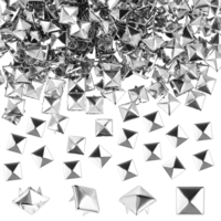 JJUNW 500 Pcs 10 mm Studs for Clothing, Square Silver Pyramid Studs and Spikes, Metal Spike Stud Punk Spikes for Clothing Bag Leather Shoes Punk Rock Jewelry Craft
